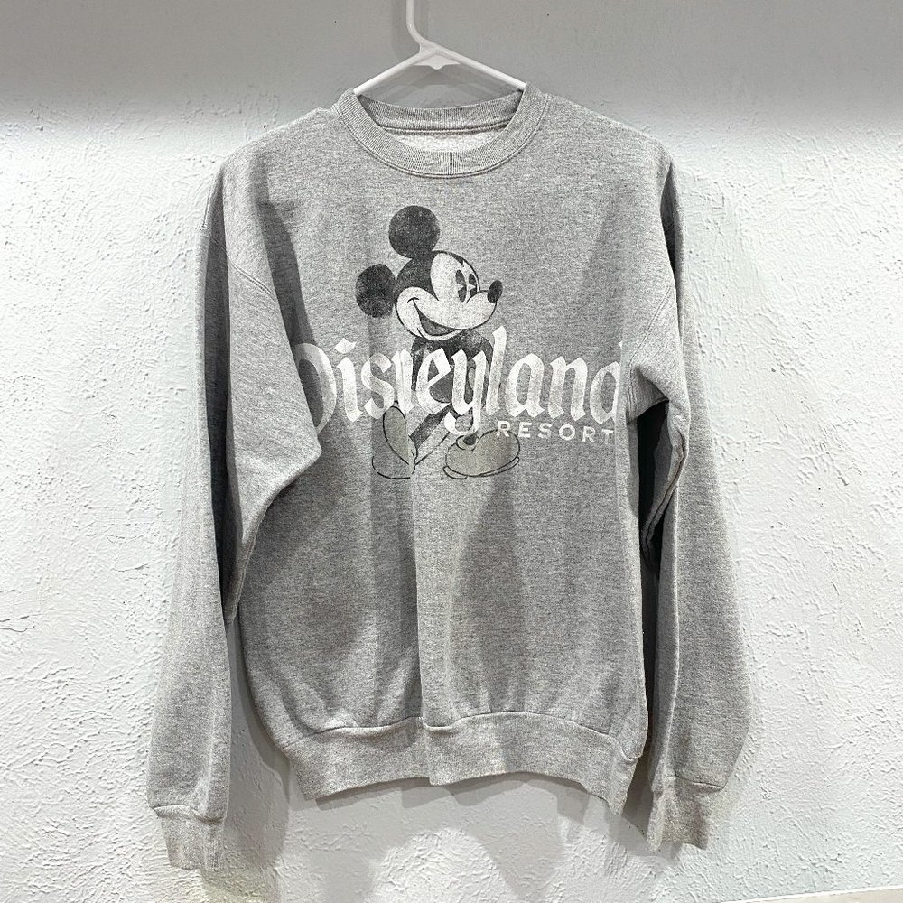 Disneyland Resort, adult size small, grey sweatshirt with ribbed collar, hem EUC